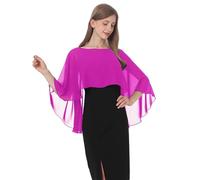 Baoqiya Damen-Capelett-Schals und Wraps für Abendkleider, weicher Brautjungfern-Schal, Chiffon-Umhang, Hochzeitsvertuschung, Dunkelrosa, Einheitsgröße