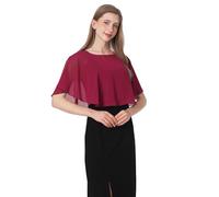 Baoqiya Umhängeschal für Damen, Schal und Wickeltuch, weicher Chiffon-Umhang für Hochzeit, Party, Abendkleid, Brautüberwürfe, Wein, Einheitsgröße