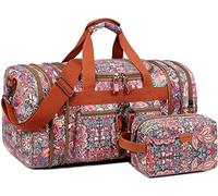 BAOSHA Mehrfarbig Frauen Reisetaschen Reise Duffel Weekender Bag Sporttasche für Damen Carry on Schlafsack mit Kulturbeutel HB-21 (HS Printings)