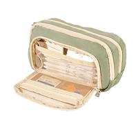 BaoT8YLu Big Capacity Pencil Case, 3 Compartments Simple Storage Aesthetic Pencil Case, Large Capacity Pencil Pouch, Kawaii Pencil Case Organizer for Women and Girls