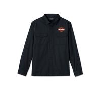 Bar & Shield Long Sleeve Shirt Herren langarm Hemd, 4XL 4XL schwarz