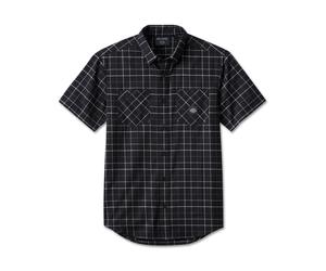 Bar & Shield Short Sleeve Shirt Harley Black Herren kurzarm Hemd, M M schwarz grau