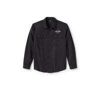 Bar & Shield Solid Long Sleeve Shirt Herren langarm Hemd, S S schwarz