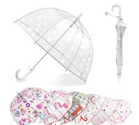 Baraida Klarer und transparenter Kinderschirm mit einem leicht zu greifenden Griff, gewölbter Blasenschirm, winddicht, für Kinder, Jungen und Mädchen, kleine Sterne