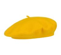 Barascon Baskenmütze mit Kaschmir Wollbaske Baske Herrenbaske Damenbaske (One Size - gelb)