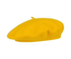 Barascon Baskenmütze mit Kaschmir Wollbaske Baske Herrenbaske Damenbaske (One Size - gelb)