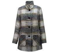 BARBARA LEBEK Damen Wolljacke kariert Fancy Check Creme/Silver/hazeln - 46