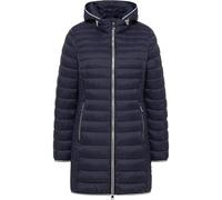 BARBARA LEBEK Lange Steppjacke Damen mit Kapuze, auch als Übergangsjacke für Damen leichter Wattierung