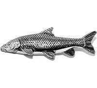 Barbe Fisch Anstecker Abzeichen Brosche Englisch Silber Farbe Zinn in Geschenk Tasche