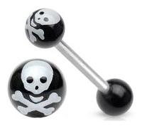 Barbell Acryl Kugel Totenkopf