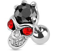 Barbell Totenkopf Zirkonia Silber