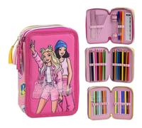 CERDÁ Federmäppchen LIFE'S LITTLE MOMENTS – Barbie-Design, 3-fach mit Stiften