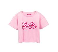 Barbie Cropped T-Shirt Damen Ladies Fashion Doll Logo Pink Crop Top