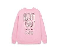 Barbie Damen Sweatshirt in Pink Übergroß | Damen Malibu Tennis Club 1959 Langarmpullover mit Grafik | Sports Crest Pullover mit Rundhalsausschnitt im Vintage-Stil | Puppenfilm-Bekleidungs
