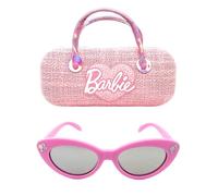 Barbie Katzenaugen-Sonnenbrille und Hartschalenetui mit Griff für Mädchen, rosa herz, 55mm