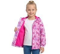 Barbie Mädchen Regenmantel - Wasserdichte, mit Fleece gefütterte Kapuzenjacke mit Reißverschluss & Taschen - Rosa All Over Logo Print - Kindergrößen 3-4 bis 9-10 Jahre - Regenjacke für Mädchen, rose