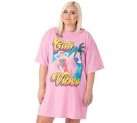 Barbie Oversized T-Shirt Kleid Damen Damen | Erwachsene California Vibes Sonnenbaden Puppe Kurzarm Sommer Outfit Rosa Kleidung Geschenke