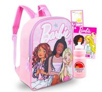 Barbie Rucksack für Mädchen 4-6 - Paket mit 38,1 cm Schulrucksack plus Wasserflasche, Tattoos, mehr | Barbie Schultasche für Kinder, Mehrfarbig, Barbie Backpack for School, Barbie Rucksack, Barbie
