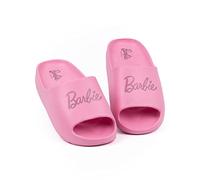 Barbie Slider Damen | Frauen Pink Iconic Doll Logo Sandalen | Beachwear Bademode Sommer Schuhe