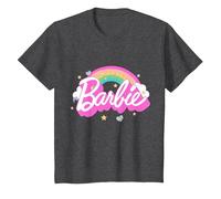 Barbie T-Shirt, Mädchen, Regenbogen, viele Größen+Farben T-Shirt, Kinder, Anthrazit Meliert, 116