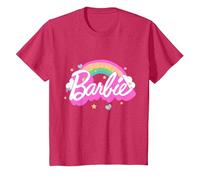 Barbie T-Shirt, Mädchen, Regenbogen, viele Größen+Farben T-Shirt, Kinder, Rot Meliert, 128
