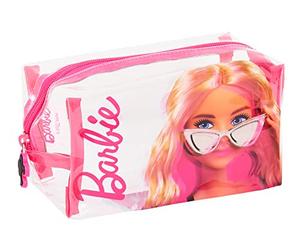 Barbie Transparente Kosmetiktasche für Mädchen und Damen, Make-up-Tasche, Reise-Kulturbeutel, Federmäppchen, rose, Einheitsgröße, Kosmetiktasche