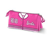 Barbie Varsity-Dreifach Federmäppchen, Rosa, 23 x 11 cm