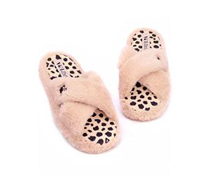 Barbie Womens Slippers Ladies Doll Fluffy Cross Gurt House Sliders 41-42 EU