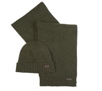 Barbour Carlton Scarf and Beanie Set || Gift Box Olive Green (Light) One Size