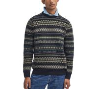 Barbour Case Fair Isle Jumper - Black Marl - L Bunter Pullover aus Lammwolle Winter- und Anglerpullover