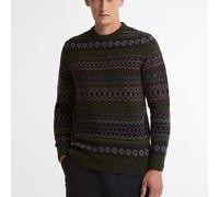 Barbour Case Fair Isle Jumper - Shadow - M Ein bunter, traditioneller Pullover aus hochwertiger Lammwolle Winter- und Anglerpullover