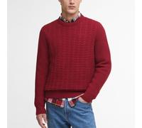 Barbour Cleveland Crew Neck Jumper - Biking Red - L Strukturierter Pullover aus Wollmischung Winter- und Anglerpullover