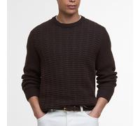 Barbour Cleveland Crew Neck Jumper - Dark Oak - L Strukturierter Pullover aus Wollmischung Winter- und Anglerpullover