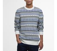 Barbour Easdale Fair Isle Sweater - White - M Bunt gemusterter Pullover aus Wollmischung Winter- und Anglerpullover