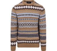 Barbour Fairisle Pullover Wool Camel - Größe XL Braun XL