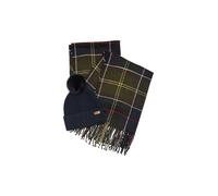 BARBOUR DOVER/HAILES TARTAN BLAU MÜTZE+SCHAL SET