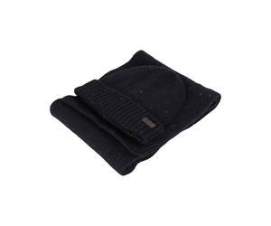 Barbour Herren Geschenkset Beanie und Schal CARLTON FLECK, marine, Einheitsgröße
