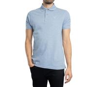 Barbour Herren Tartan Pique Poloshirt, Sky Marl/Dress Blue, XXL