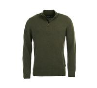 Barbour Holden Half Zip Sweater - Olive Marl - XL Pullover aus Lammwolle mit Verschluss Pullover mit Reißverschluss