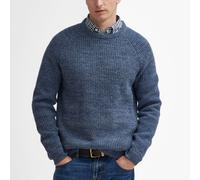 Barbour Horseford Crew Neck Jumper - River Blue - S Grauer Pullover aus Lammwolle Winter- und Anglerpullover