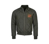 Barbour International Steve McQueen Quilted Merchant - Sage - M Geradlinige gesteppte Bomber-Jacke Steppjacken
