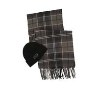 Barbour International Sweeper Beanie und Schal, Geschenkbox, Schwarz, Karomuster