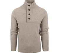 Barbour Mocker Pullover Merino Wolle Greige - Größe M Grau M