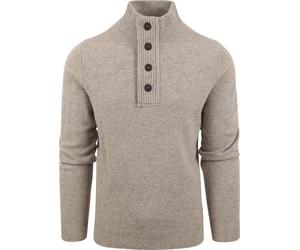 Barbour Mocker Pullover Merino Wolle Greige - Größe XXL Grau XXL