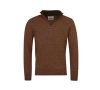 Barbour Nelson Essential Half Zip Sweatshirt - Dark Sand - XXL Lässiger Pullover aus Lammwolle Pullover mit Reißverschluss