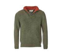 Barbour Nelson Essential Half Zip Sweatshirt - Seaweed - S Lässiger Pullover aus Lammwolle Pullover mit Reißverschluss