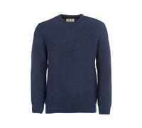 Barbour New Tyne Crew Jumper - Denim - XL Grober Pullover aus Lammwolle Winter- und Anglerpullover