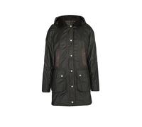Barbour Wachsjacke Bower Olive (Größe: 18), abknöpfbare, gefütterte Kapuze