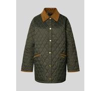 Barbour Regular Fit Steppjacke mit Cord-Besatz Modell 'MODERN LIDDESDALE' in Oliv, Größe 38
