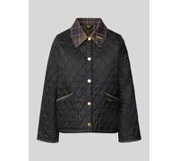 Barbour Regular Fit Steppjacke mit kontrastierendem Kragen in Black, Größe 46